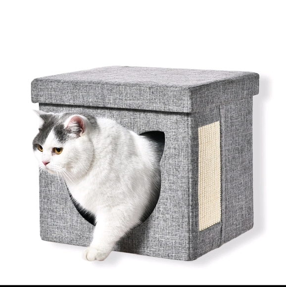 Vibrant Life Cat Cube Condo In GRAY, Satisfy your cat's desire to play and rest! - Picture 2 of 9